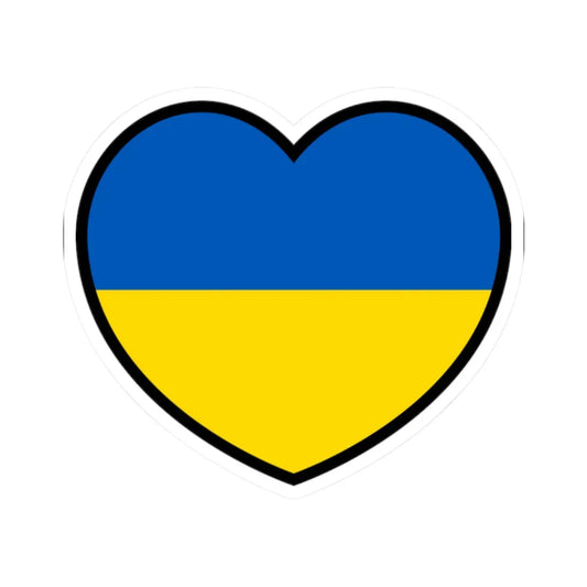 Ukraine flag heart (Ukraine) STICKER Vinyl Kiss-Cut Decal 2 Inch White - The Sticker Space