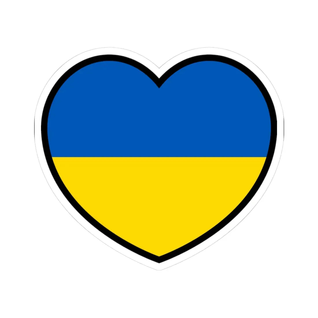 Ukraine flag heart (Ukraine) STICKER Vinyl Kiss-Cut Decal 3 Inch White - The Sticker Space
