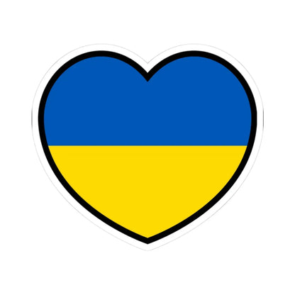 Ukraine flag heart (Ukraine) STICKER Vinyl Kiss-Cut Decal 3 Inch White - The Sticker Space