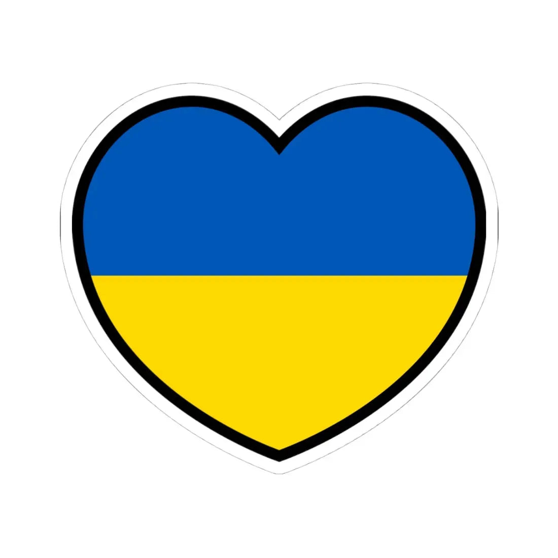 Ukraine flag heart (Ukraine) STICKER Vinyl Kiss-Cut Decal 4 Inch White - The Sticker Space