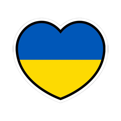 Ukraine flag heart (Ukraine) STICKER Vinyl Kiss-Cut Decal 4 Inch White - The Sticker Space
