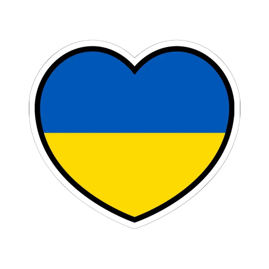 Ukraine flag heart (Ukraine) STICKER Vinyl Kiss-Cut Decal 6 Inch White - The Sticker Space