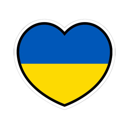 Ukraine flag heart (Ukraine) STICKER Vinyl Kiss-Cut Decal 6 Inch White - The Sticker Space