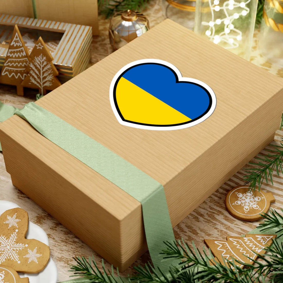 Ukraine flag heart (Ukraine) STICKER Vinyl Kiss-Cut Decal - The Sticker Space