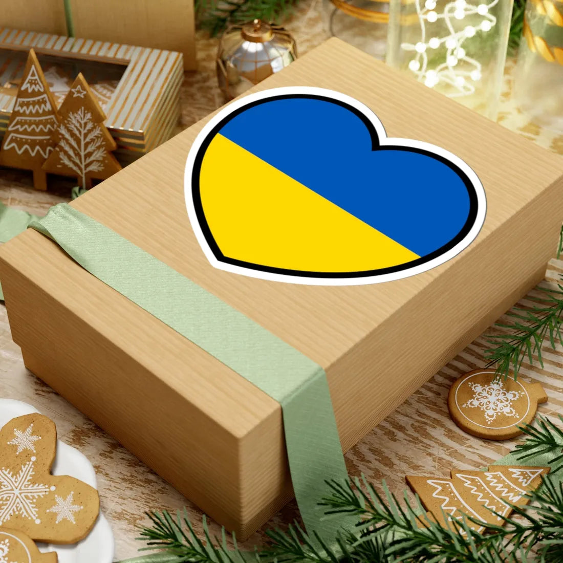 Ukraine flag heart (Ukraine) STICKER Vinyl Kiss-Cut Decal - The Sticker Space