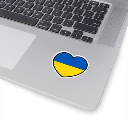 Ukraine flag heart (Ukraine) STICKER Vinyl Kiss-Cut Decal - The Sticker Space