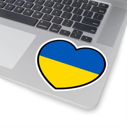 Ukraine flag heart (Ukraine) STICKER Vinyl Kiss-Cut Decal - The Sticker Space