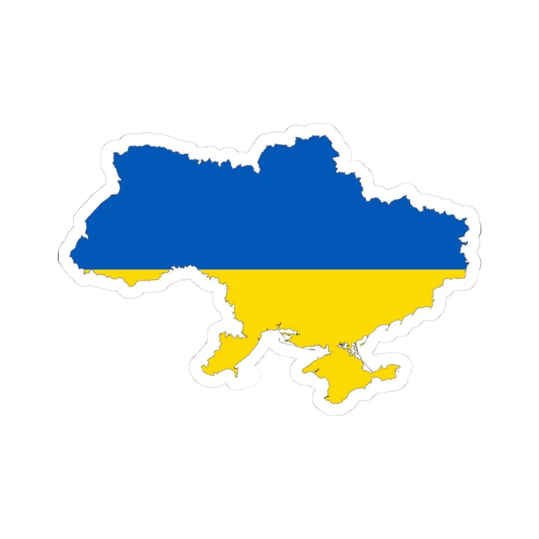 Ukraine-Flagmap (Ukraine) STICKER Vinyl Kiss-Cut Decal 3 Inch White - The Sticker Space