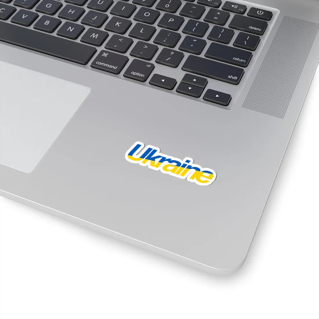 Ukraine name with flag colors - English (Ukraine) STICKER Vinyl Kiss-Cut Decal - The Sticker Space