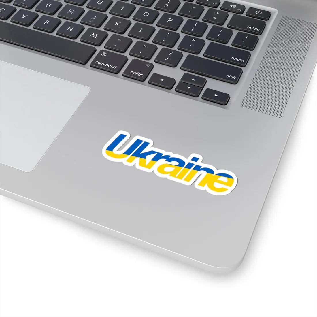 Ukraine name with flag colors - English (Ukraine) STICKER Vinyl Kiss-Cut Decal - The Sticker Space