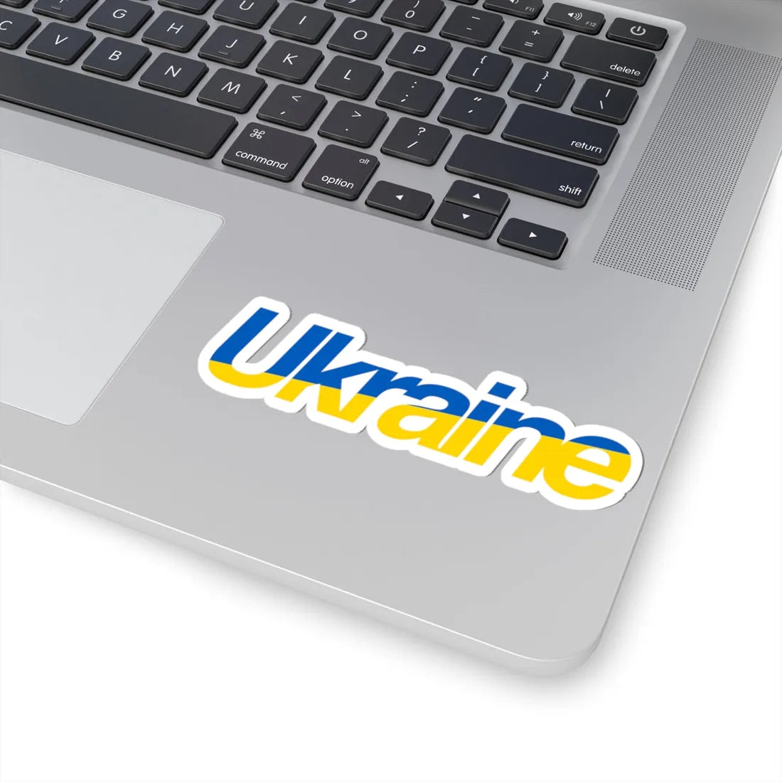 Ukraine name with flag colors - English (Ukraine) STICKER Vinyl Kiss-Cut Decal - The Sticker Space
