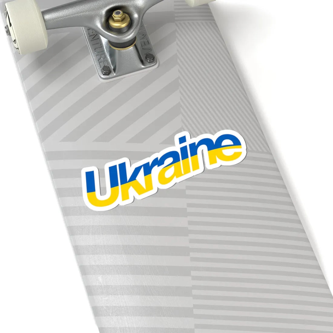 Ukraine name with flag colors - English - Warped (Ukraine) STICKER Vinyl Kiss-Cut Decal - The Sticker Space
