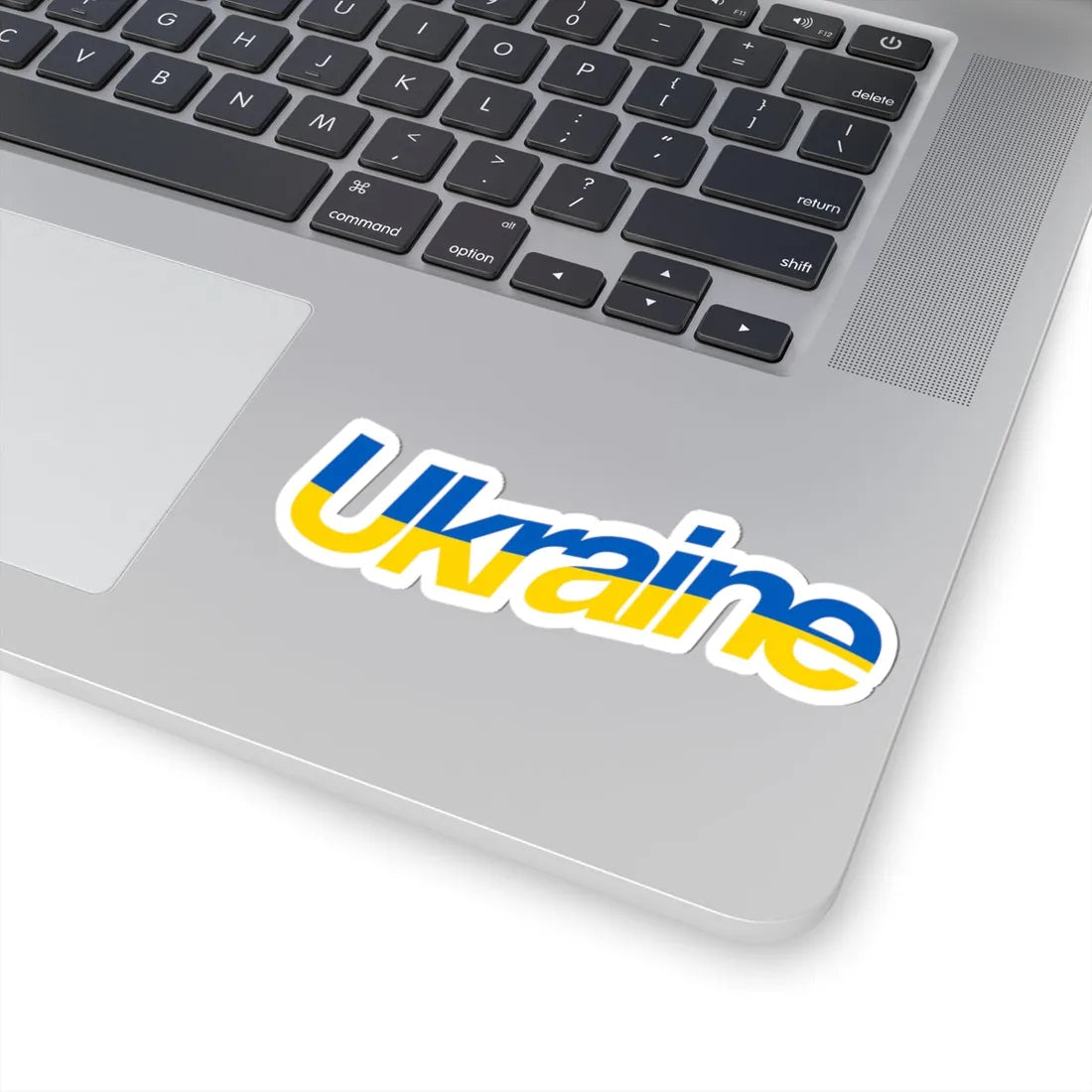 Ukraine name with flag colors - English - Warped (Ukraine) STICKER Vinyl Kiss-Cut Decal - The Sticker Space