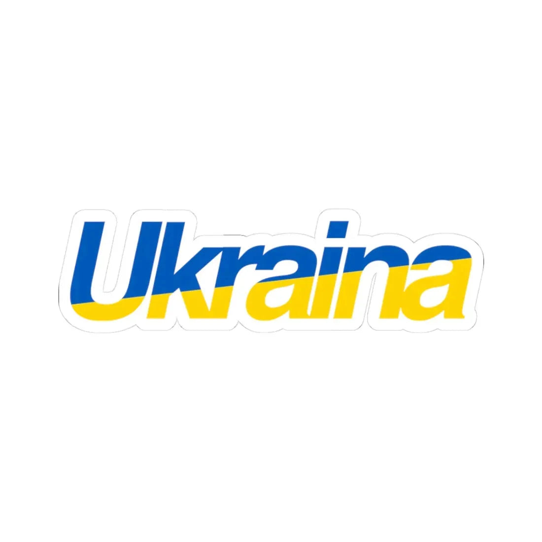 Ukraine name with flag colors - Polish (Ukraine) STICKER Vinyl Kiss-Cut Decal 3 Inch White - The Sticker Space