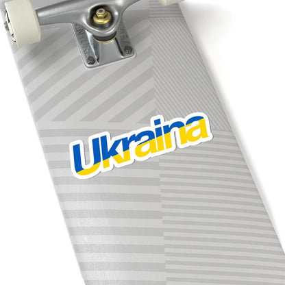 Ukraine name with flag colors - Polish (Ukraine) STICKER Vinyl Kiss-Cut Decal - The Sticker Space