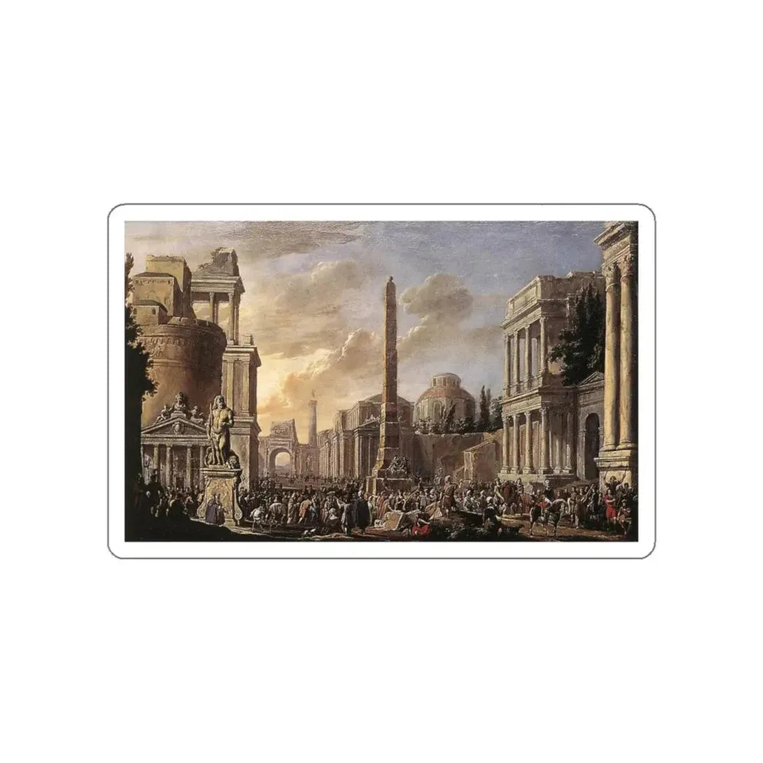 ULFT, Jacob van der - Antique Forum with a Triumphal Procession (Artwork) STICKER Vinyl Die-Cut Decal White Die-Cut 5 Inch - The Sticker Space