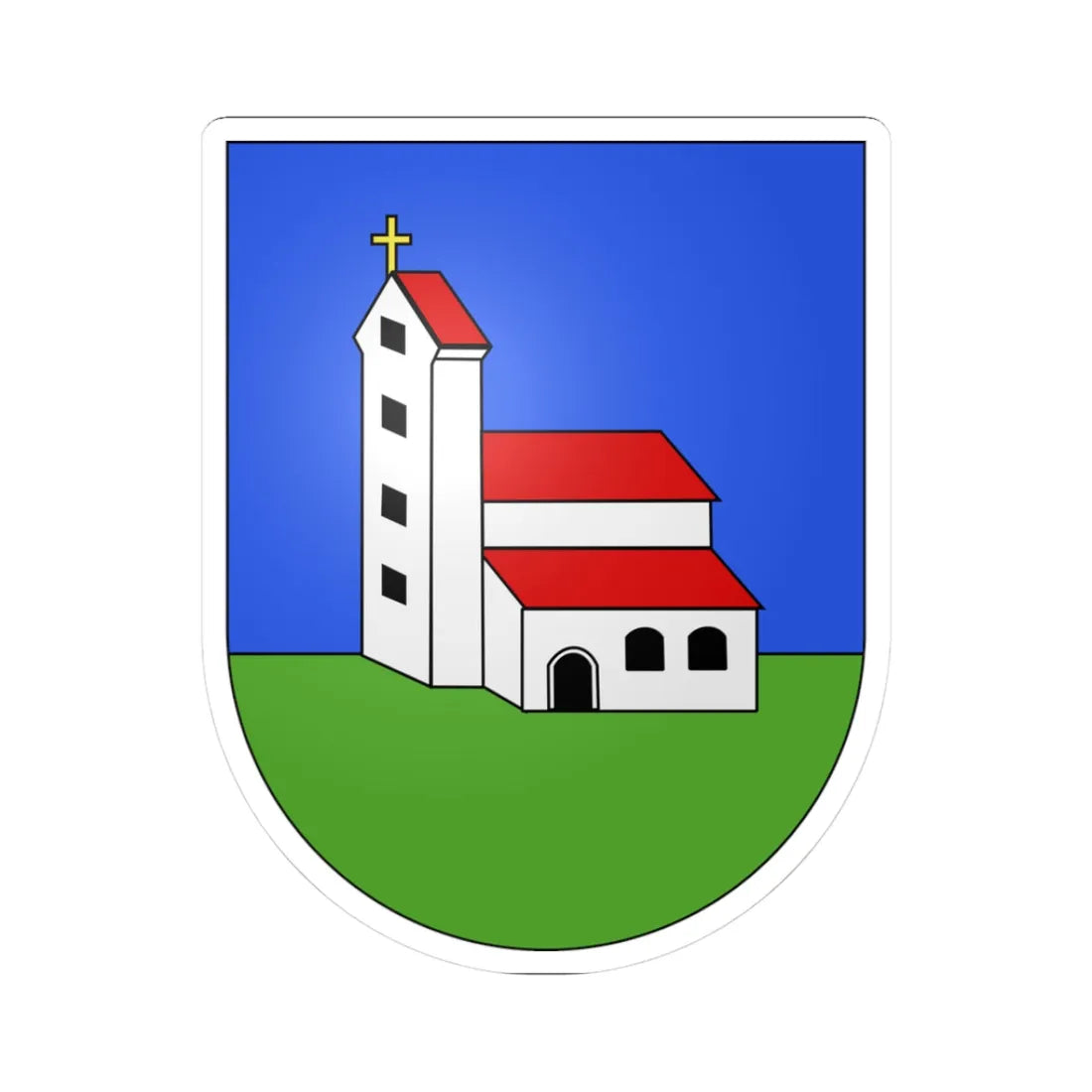 Ulmiz-coat of arms (Switzerland) (Coat of Arms) STICKER Vinyl Kiss-Cut Decal 3 Inch White - The Sticker Space