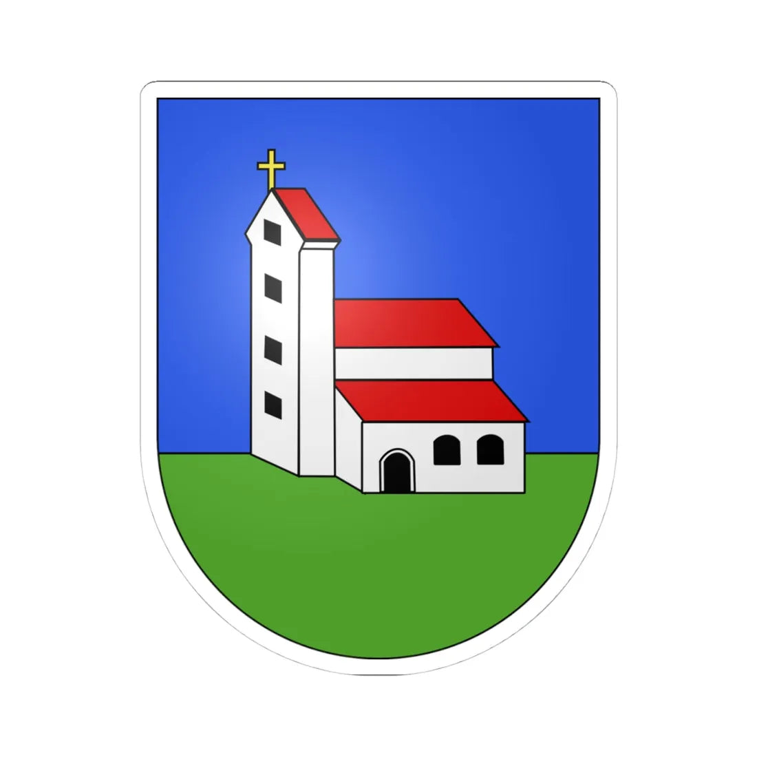 Ulmiz-coat of arms (Switzerland) (Coat of Arms) STICKER Vinyl Kiss-Cut Decal 4 Inch White - The Sticker Space