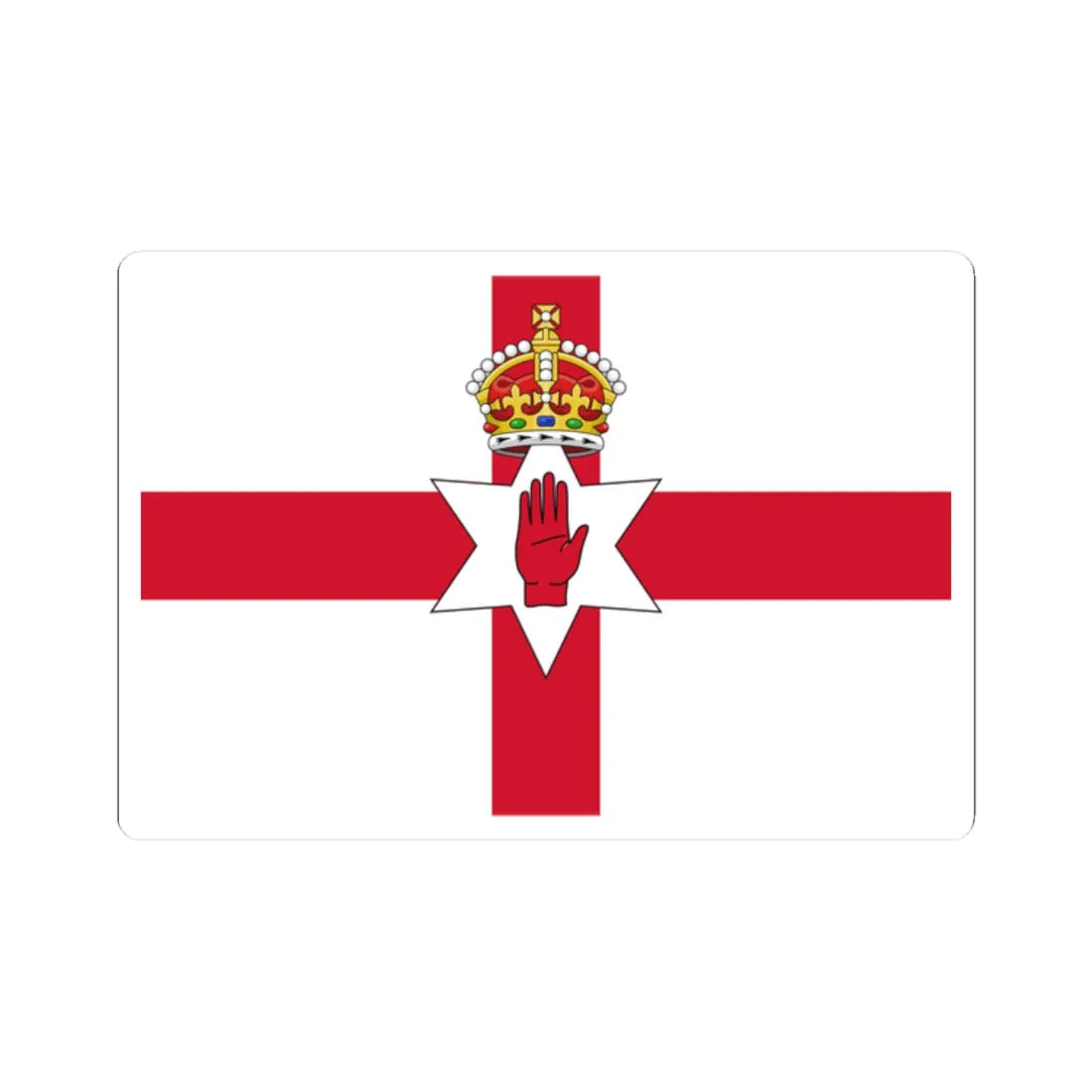 Ulster Banner Tudor Crown version 3-2 (Ireland) STICKER Vinyl Kiss-Cut Decal 2 Inch White - The Sticker Space