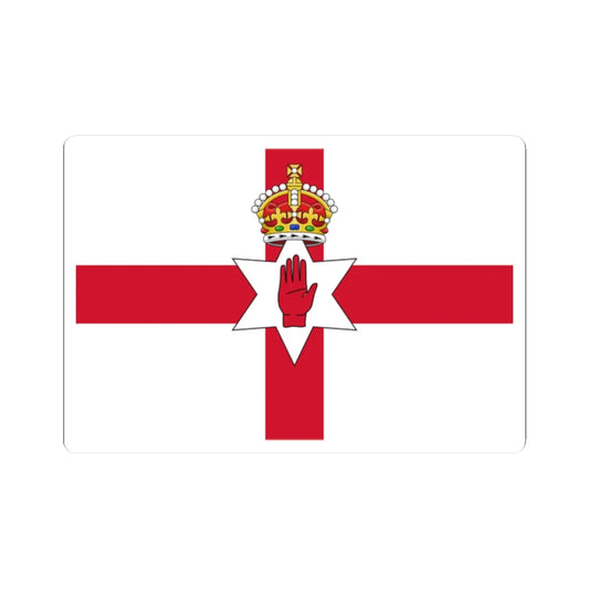 Ulster Banner Tudor Crown version 3-2 (Ireland) STICKER Vinyl Kiss-Cut Decal 2 Inch White - The Sticker Space