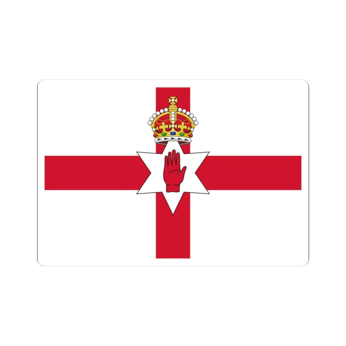Ulster Banner Tudor Crown version 3-2 (Ireland) STICKER Vinyl Kiss-Cut Decal 3 Inch White - The Sticker Space