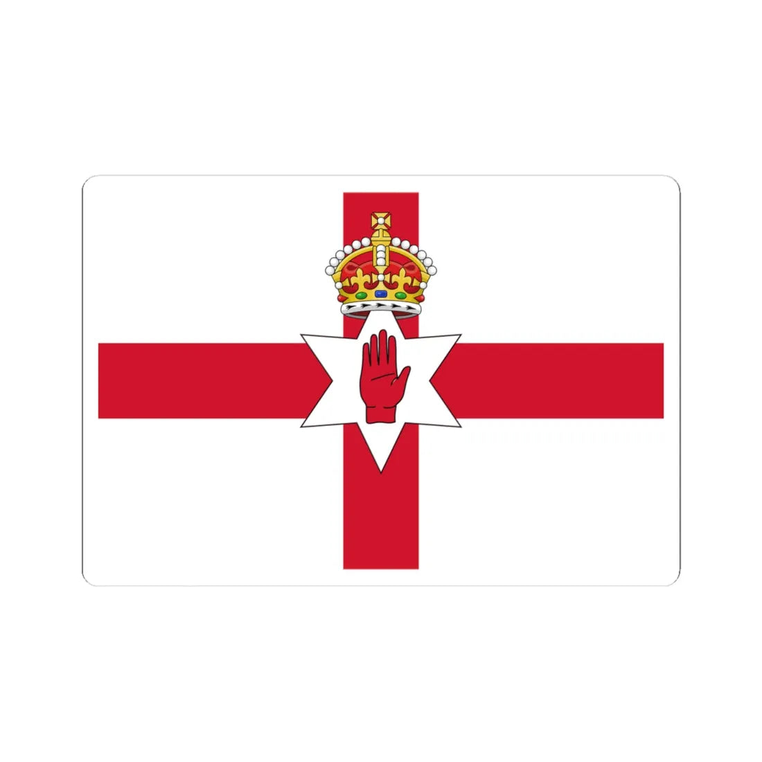 Ulster Banner Tudor Crown version 3-2 (Ireland) STICKER Vinyl Kiss-Cut Decal 4 Inch White - The Sticker Space