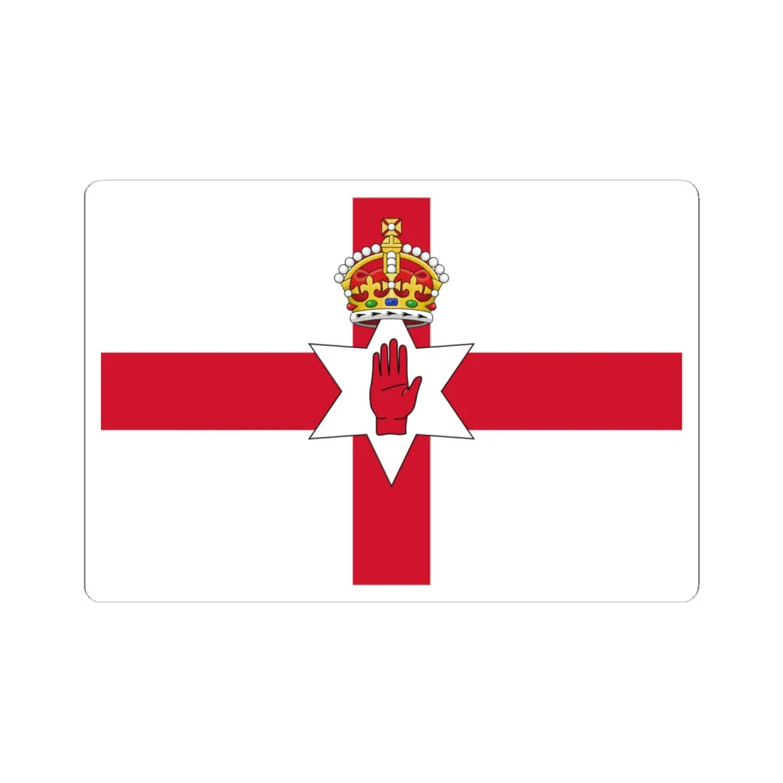 Ulster Banner Tudor Crown version 3-2 (Ireland) STICKER Vinyl Kiss-Cut Decal 6 Inch White - The Sticker Space
