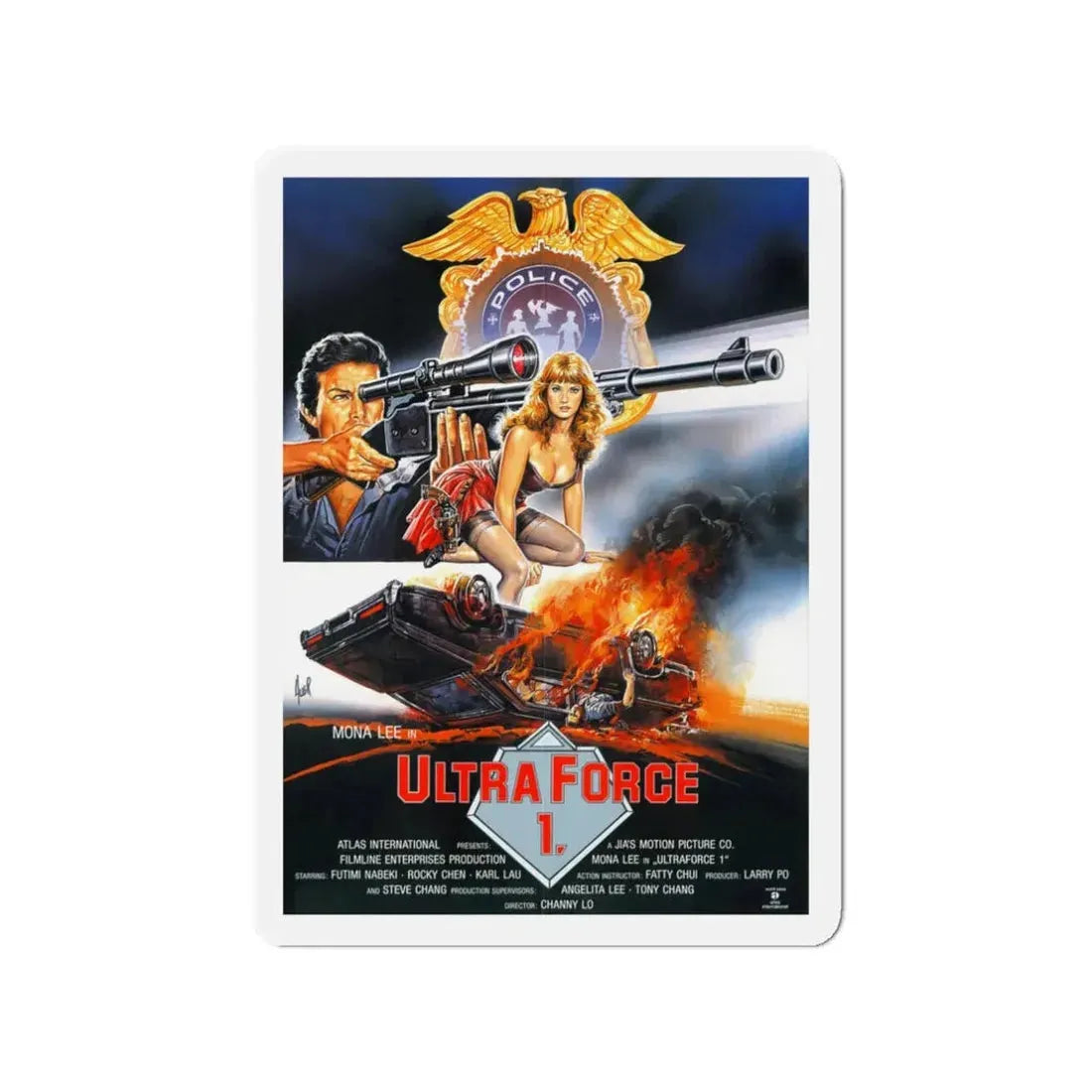 ULTRA FORCE 1 1989 Movie Poster - Refrigerator Magnet 3 Inch Die-Cut - The Sticker Space
