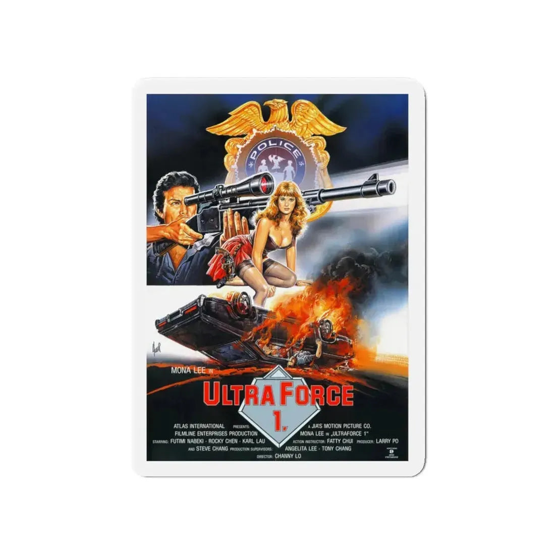 ULTRA FORCE 1 1989 Movie Poster - Refrigerator Magnet 4 Inch Die-Cut - The Sticker Space