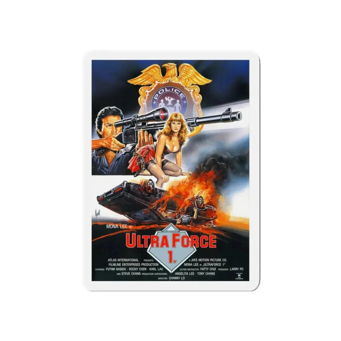 ULTRA FORCE 1 1989 Movie Poster - Refrigerator Magnet 5 Inch Die-Cut - The Sticker Space
