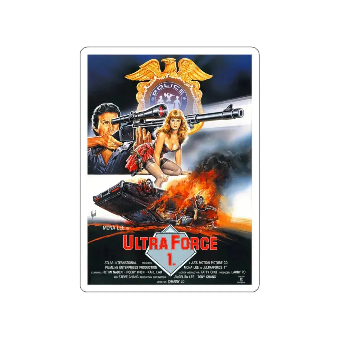 ULTRA FORCE 1 1989 Movie Poster STICKER Vinyl Die-Cut Decal 6 Inch - The Sticker Space