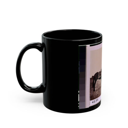 Ulysses S. Grant, Full-Length Portrait, Facing Left, Standing Alongside His War Horse, Cincinnati (U.S. Civil War) Black Coffee Mug-The Sticker Space