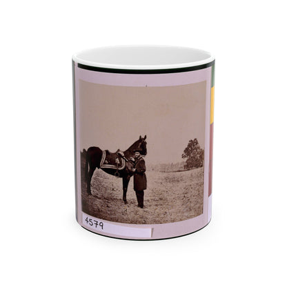 Ulysses S. Grant, Full-Length Portrait, Facing Left, Standing Alongside His War Horse, Cincinnati (U.S. Civil War) White Coffee Mug-11oz-The Sticker Space