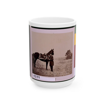 Ulysses S. Grant, Full-Length Portrait, Facing Left, Standing Alongside His War Horse, Cincinnati (U.S. Civil War) White Coffee Mug-15oz-The Sticker Space