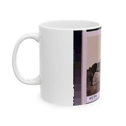 Ulysses S. Grant, Full-Length Portrait, Facing Left, Standing Alongside His War Horse, Cincinnati (U.S. Civil War) White Coffee Mug-The Sticker Space