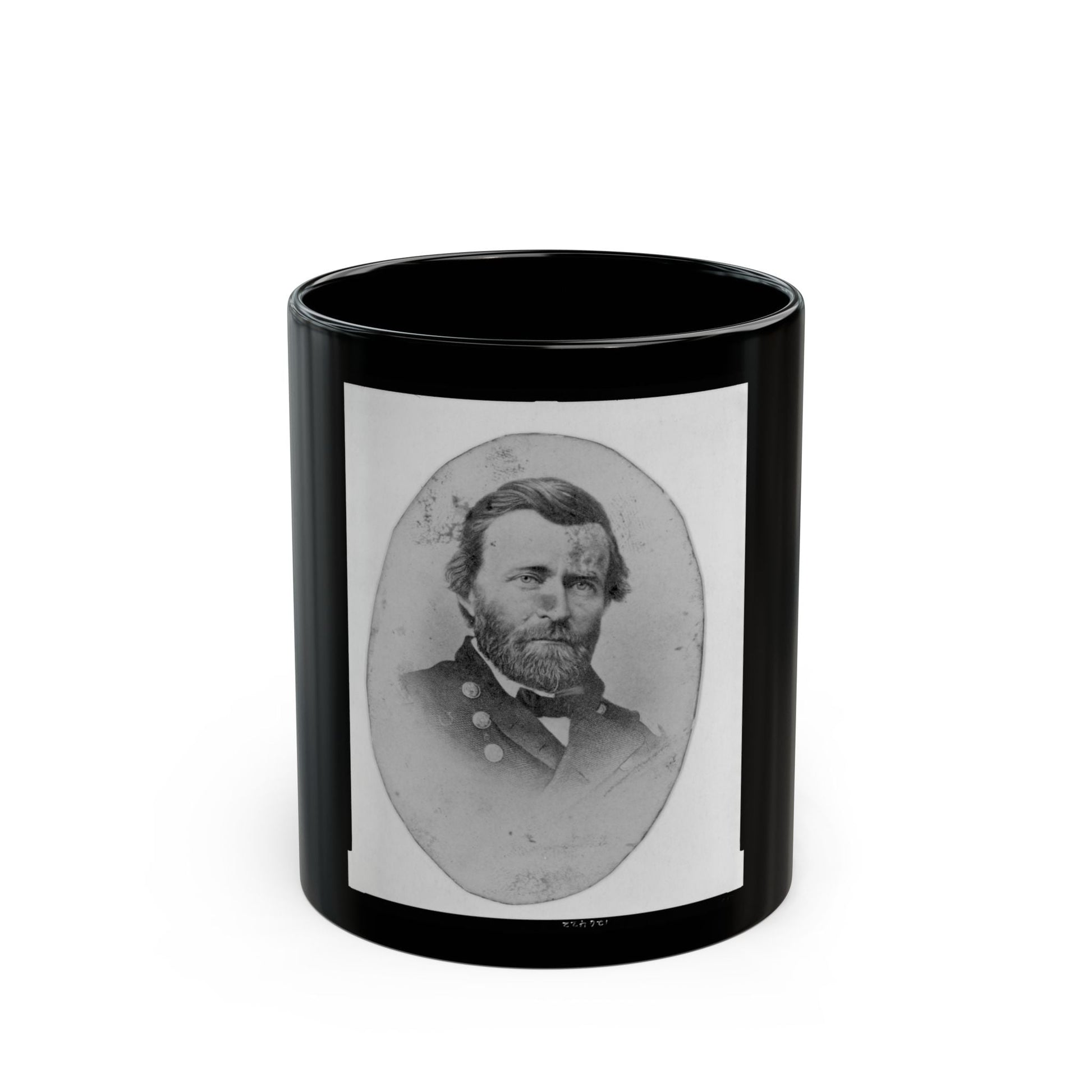 Ulysses S. Grant, In Uniform, Head-And-Shoulders Portrait, Facing Front (U.S. Civil War) Black Coffee Mug-11oz-The Sticker Space