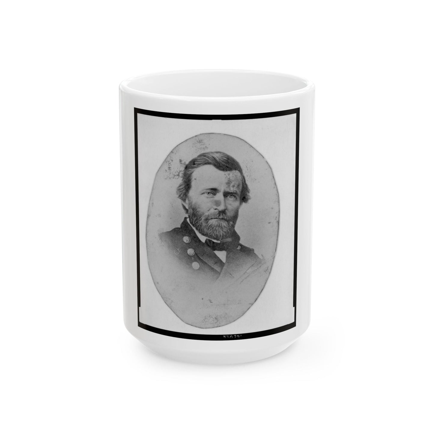 Ulysses S. Grant, In Uniform, Head-And-Shoulders Portrait, Facing Front (U.S. Civil War) White Coffee Mug-15oz-The Sticker Space