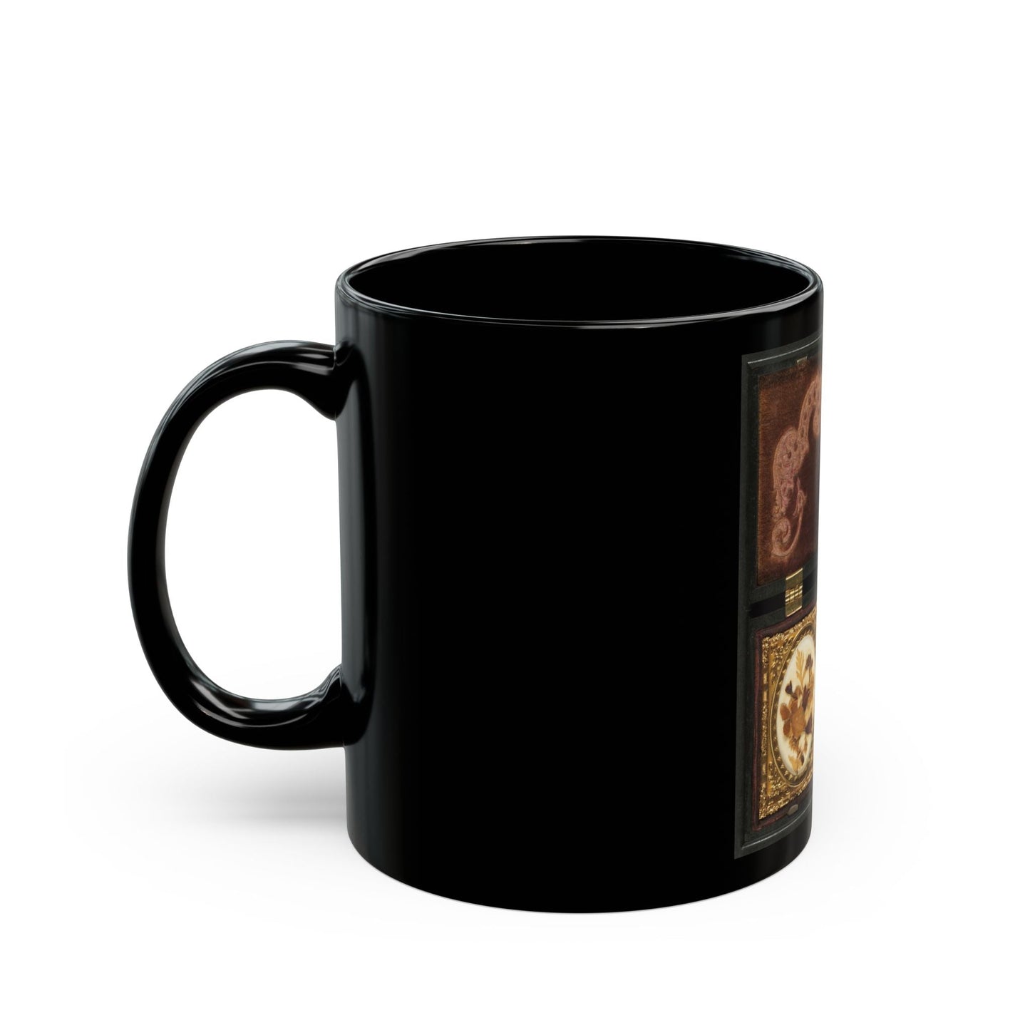 Ulysses S. Grant Of General Staff Regular Army Infantry Regiment; Dried Flowers In Frame On Left (U.S. Civil War) Black Coffee Mug