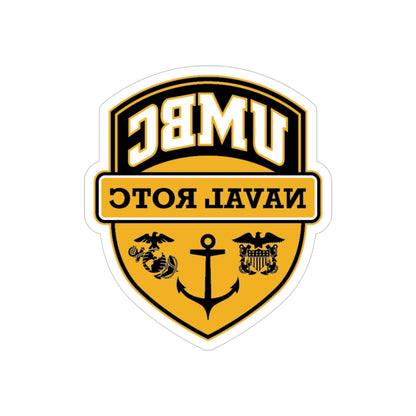 UMBC Naval ROTC (U.S. Navy) REVERSE PRINT Transparent STICKER-4" × 4"-The Sticker Space