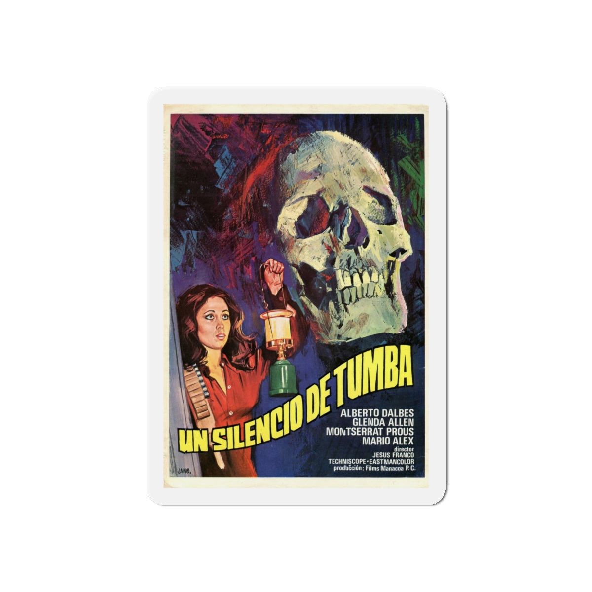 UN SILENCIO DE TUMBA 1976 Movie Poster - Refrigerator Magnet