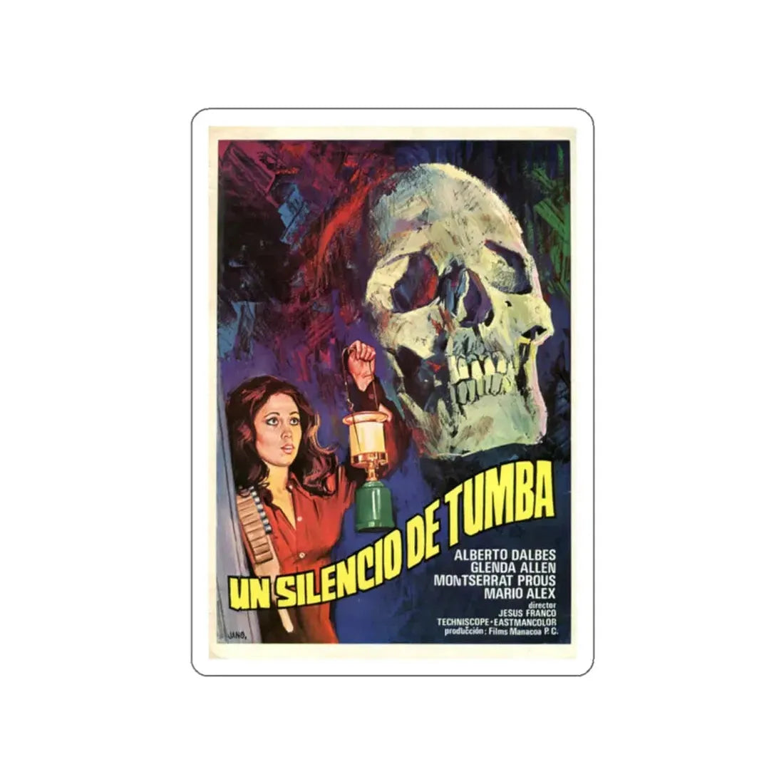 UN SILENCIO DE TUMBA 1976 Movie Poster STICKER Vinyl Die-Cut Decal 2 Inch - The Sticker Space