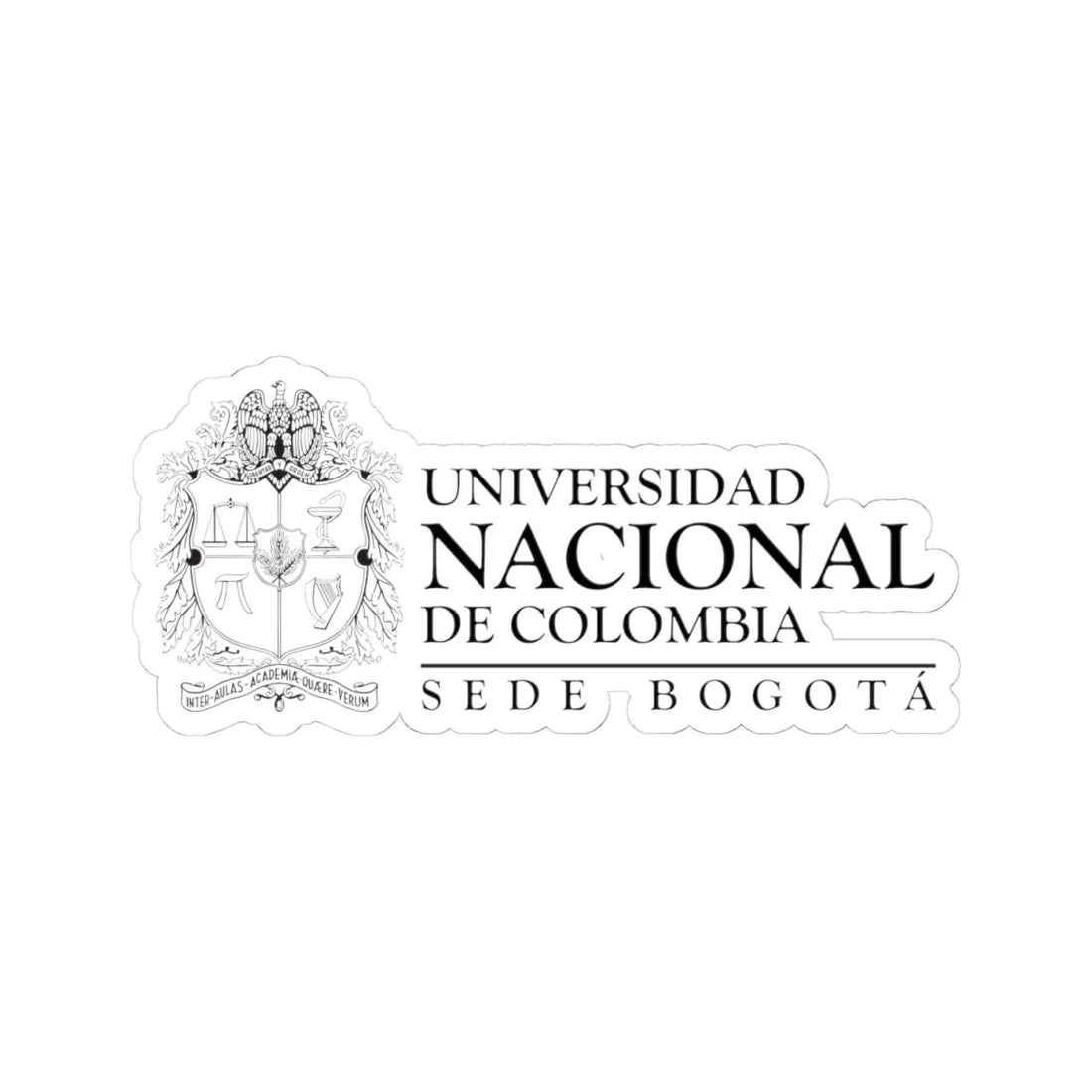 UNAL Aplicación Bogotá (Colombia) (Coat of Arms) STICKER Vinyl Kiss-Cut Decal 4 Inch White - The Sticker Space