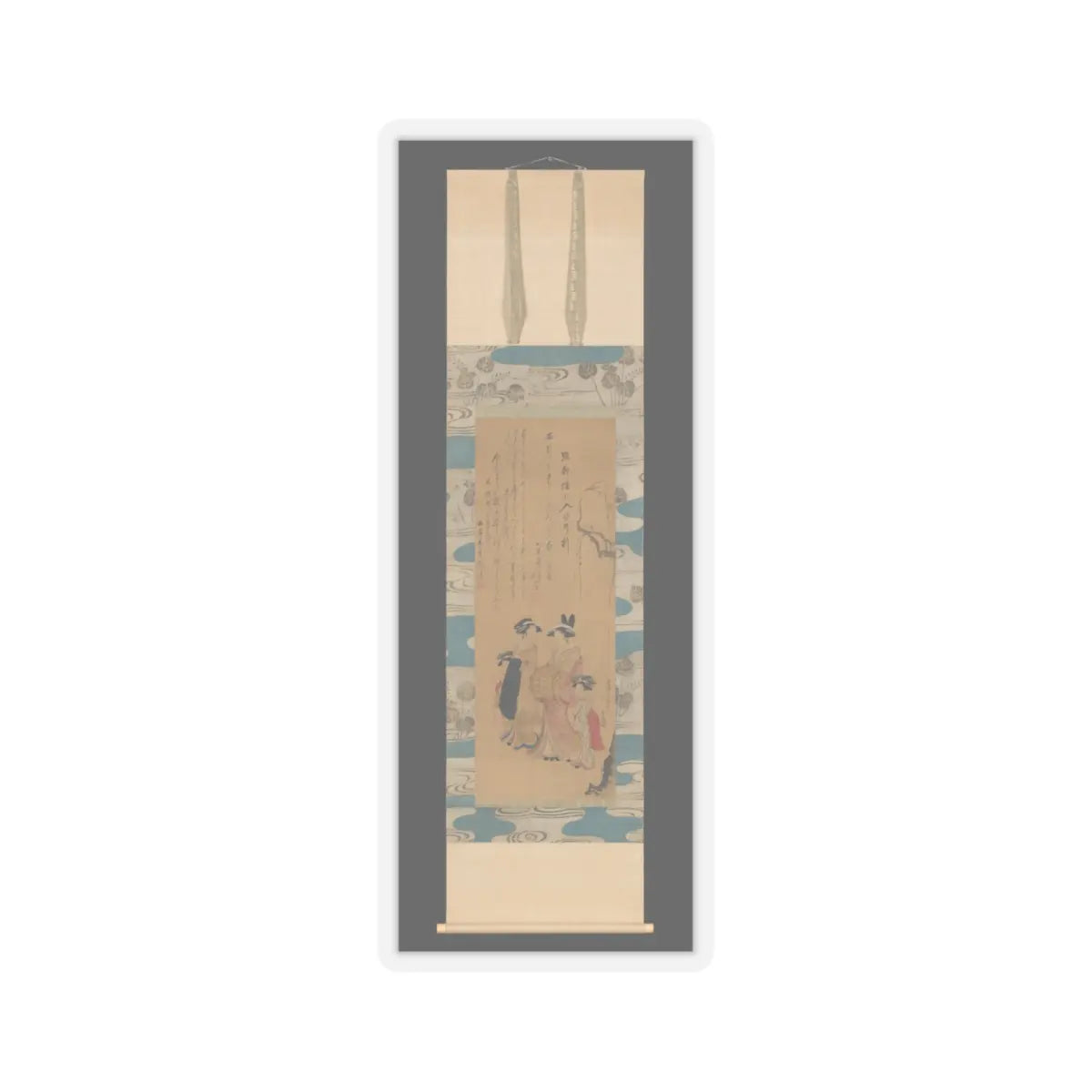 Unchō - Courtesan and her Attendants under a Willow Tree - 1796 v2 - STICKER Vinyl Kiss-Cut Decal