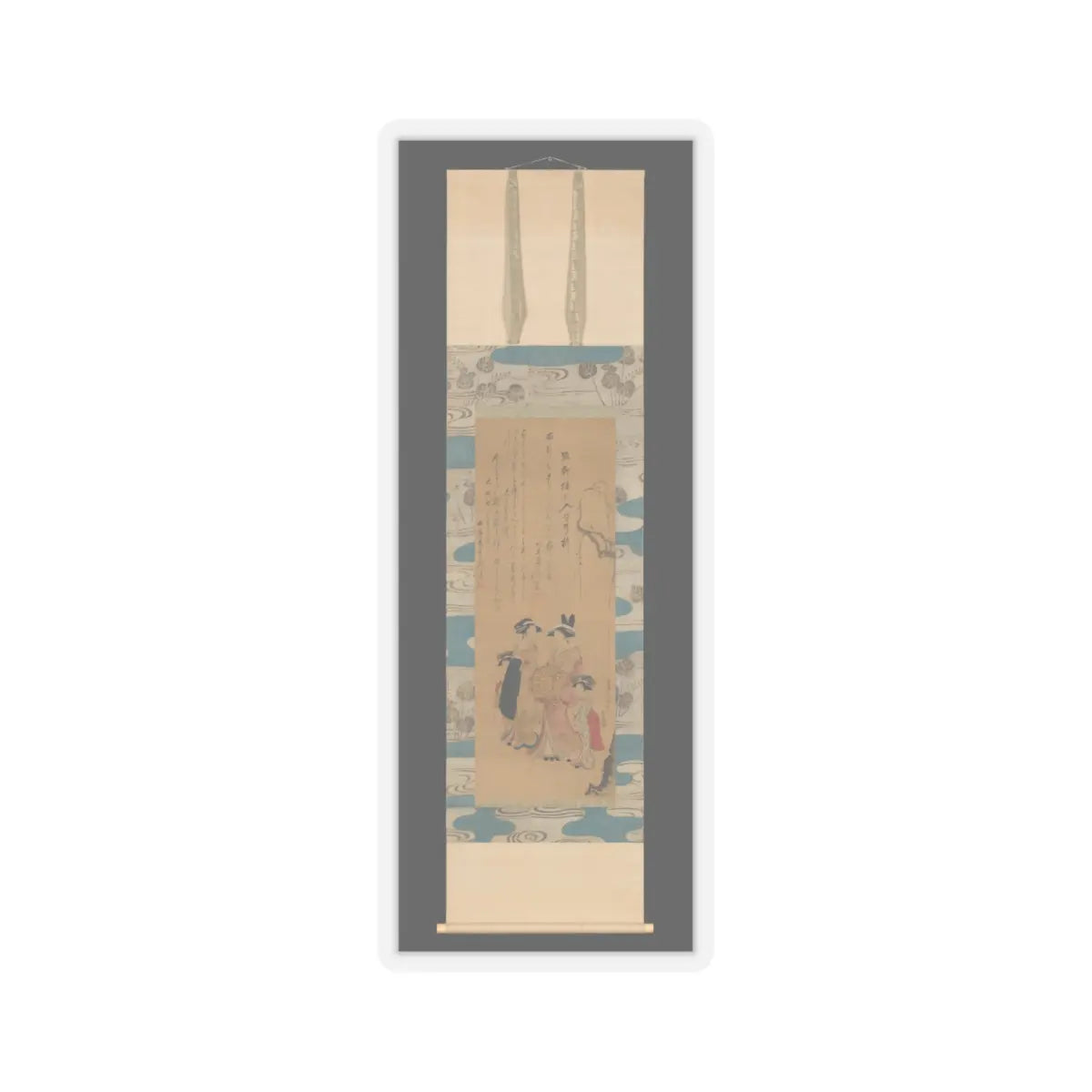 Unchō - Courtesan and her Attendants under a Willow Tree - 1796 v2 - STICKER Vinyl Kiss-Cut Decal