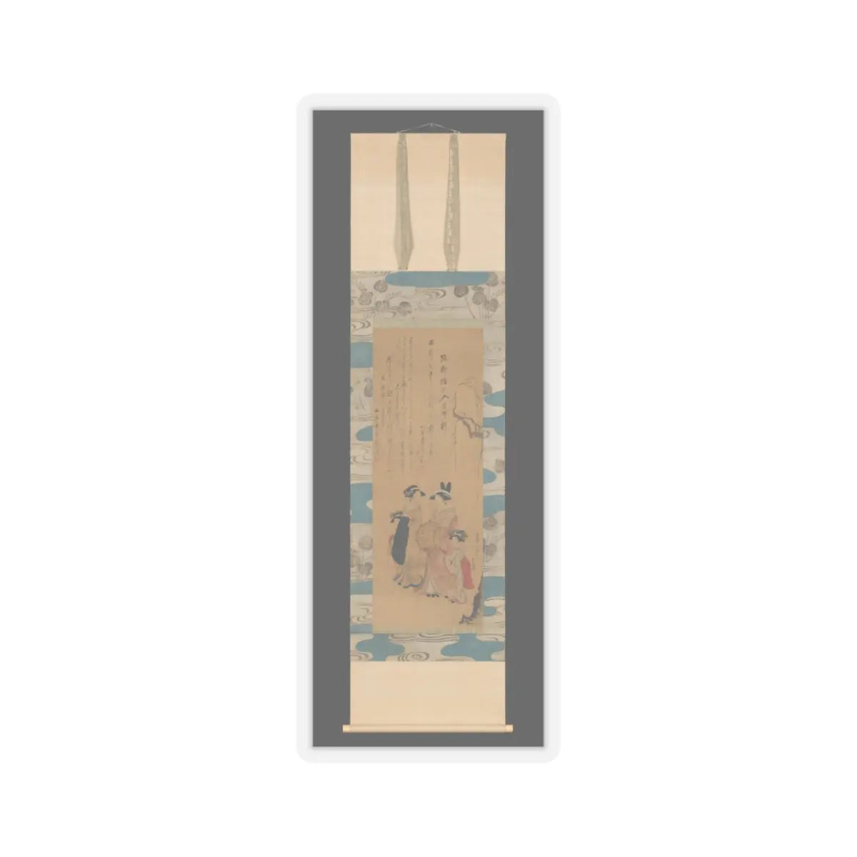 Unchō - Courtesan and her Attendants under a Willow Tree - 1796 v2 - STICKER Vinyl Kiss-Cut Decal