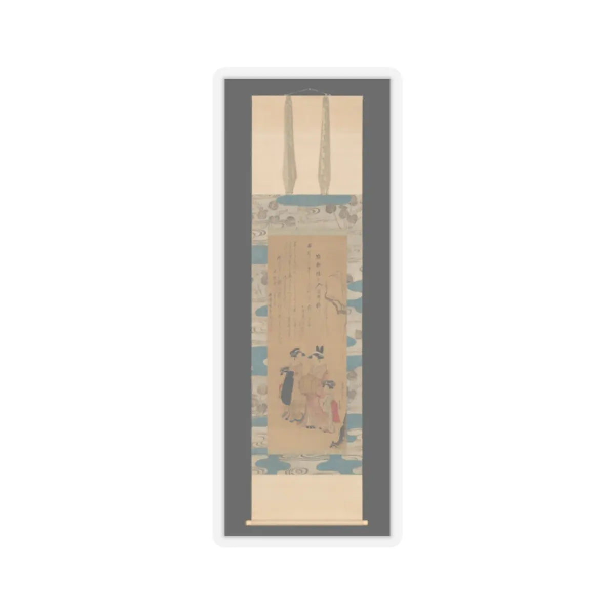 Unchō - Courtesan and her Attendants under a Willow Tree - 1796 v2 - STICKER Vinyl Kiss-Cut Decal