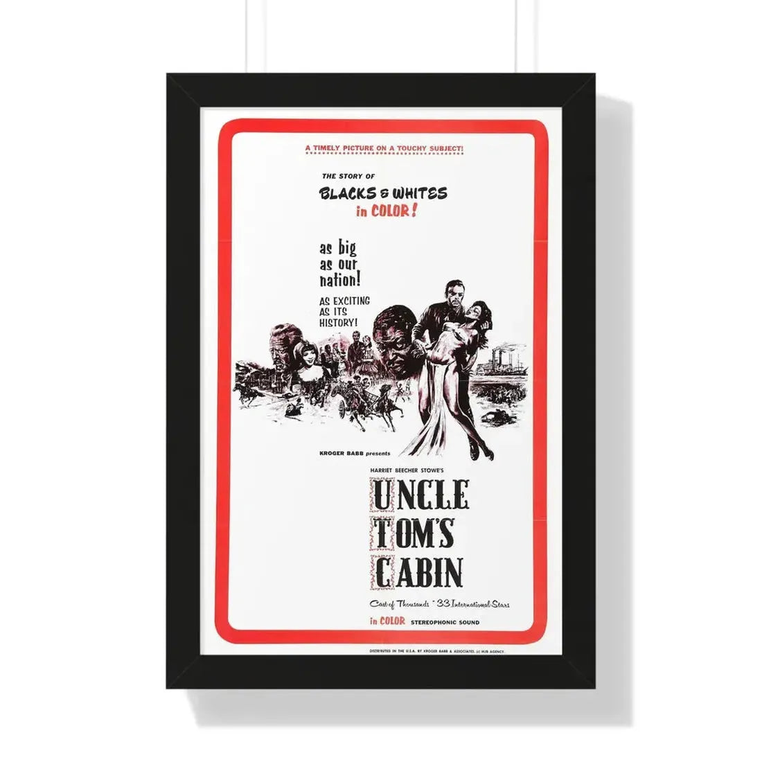 UNCLE TOM'S CABIN 1965 - Framed Movie Poster 16″ x 24″ Black - The Sticker Space