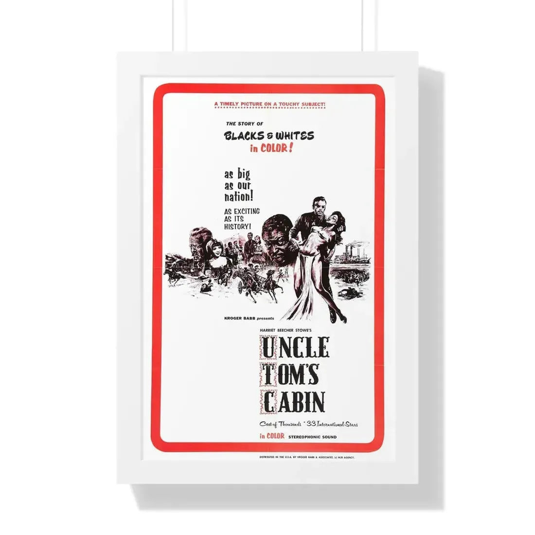 UNCLE TOM'S CABIN 1965 - Framed Movie Poster 16″ x 24″ White - The Sticker Space