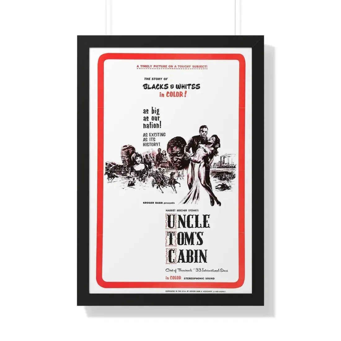 UNCLE TOM'S CABIN 1965 - Framed Movie Poster 20" x 30" Black - The Sticker Space