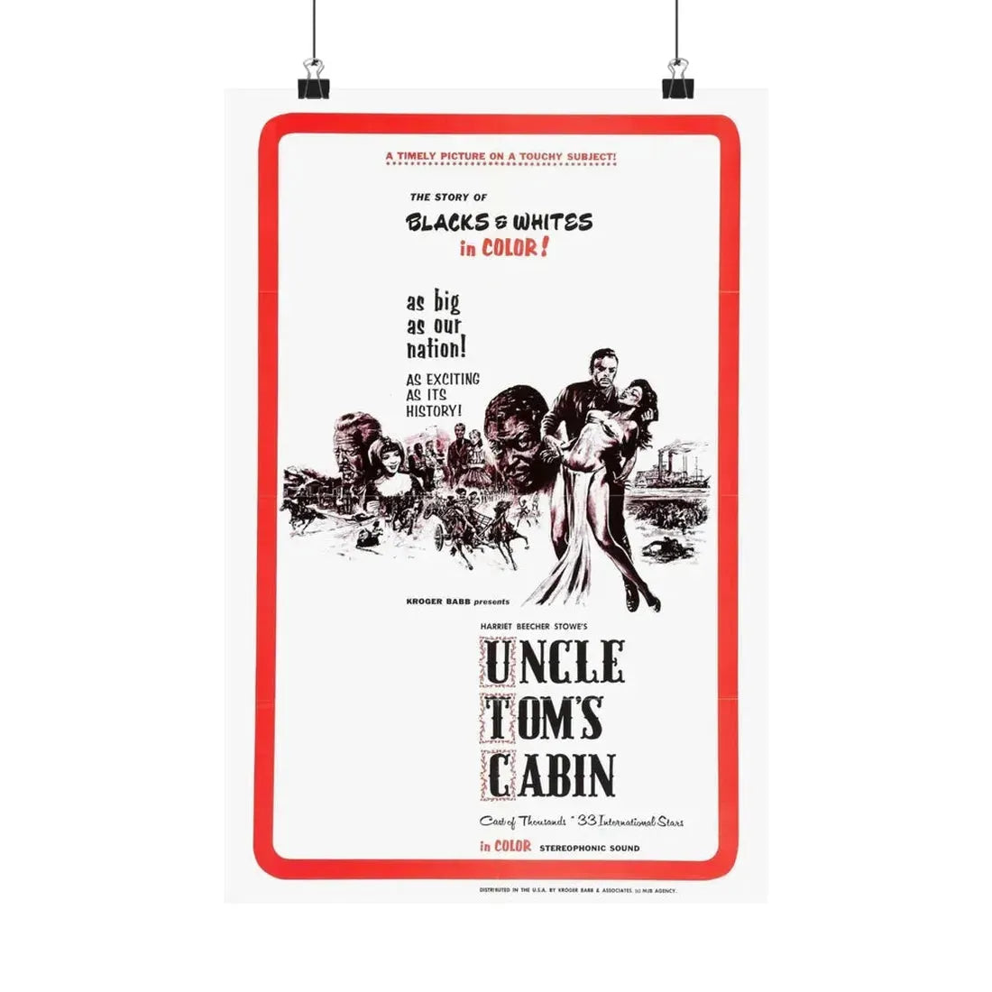 UNCLE TOM'S CABIN 1965 - Paper Movie Poster 12″ x 18″ Matte - The Sticker Space